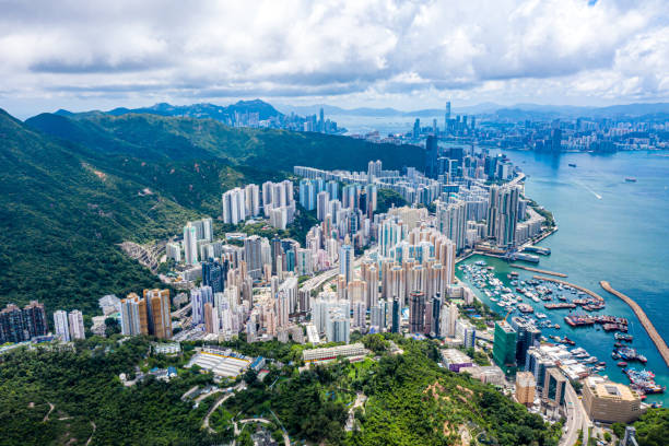 istock Drone view of crowded building in Hong Kong 1243169850