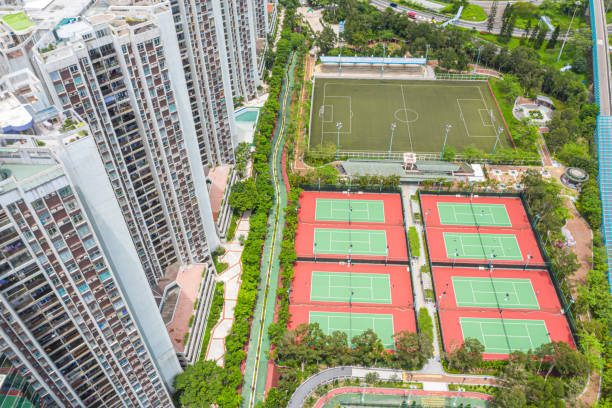 istock Drone view of Residential building 1243170420
