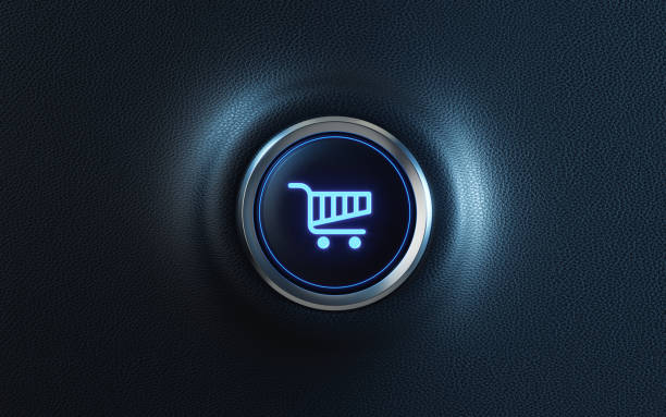 Internet Shopping Concept on Pixelated Background