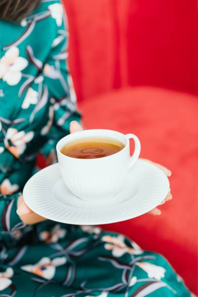 istock Female hands holding white cup of tea 1243214924