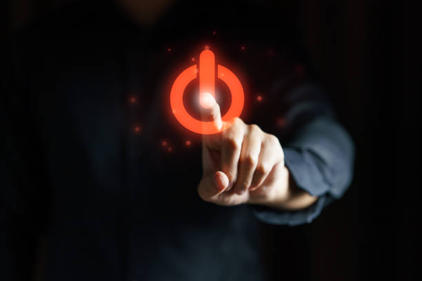 View of a business hand press open symbol