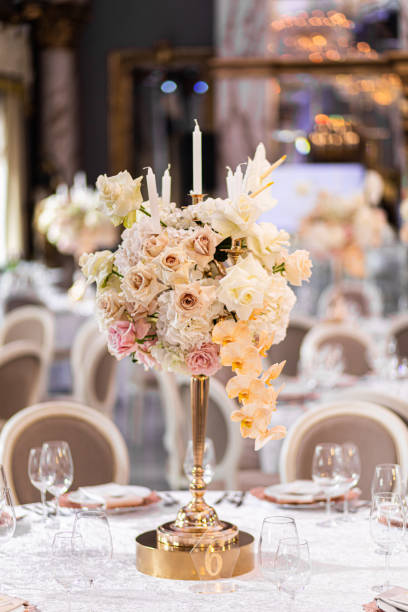 istock Image of a beautifully decorated wedding venue 1243246888