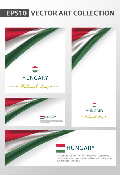 ilustraciones, imágenes clip art, dibujos animados e iconos de stock de colección de fondo de colores hungary, bandera nacional de hungarian (arte vectorial) - hungary hungarian culture hungarian flag flag