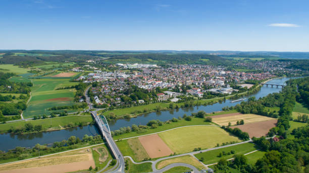 istock Aerial view over Marktheidenfeld and River Main, Bavaria, Germany 1243247291
