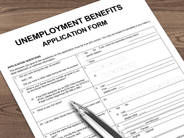 istock Unemployment benefits insurance application form 1243250196