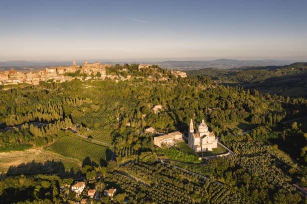 istock Panoramic photo from the drone, Montepulciano. 1243250954