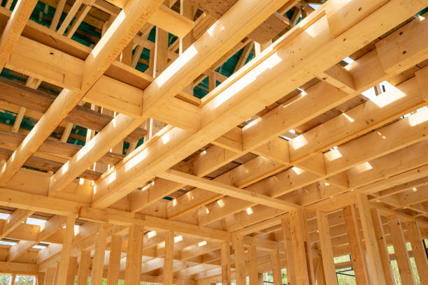 istock New interior residential wooden construction house framing 1243254705