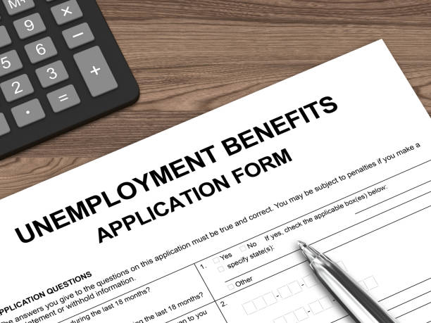 istock Unemployment benefits insurance application form 1243254717