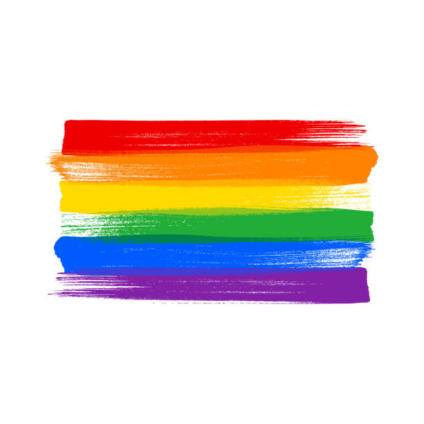 Rainbow LGBT flag - paint style vector illustration. Rainbow pride LGBT flag - paint style vector illustration. Lesbian, Gay, Bisexual and Transgender rights. pride flag stock illustrations