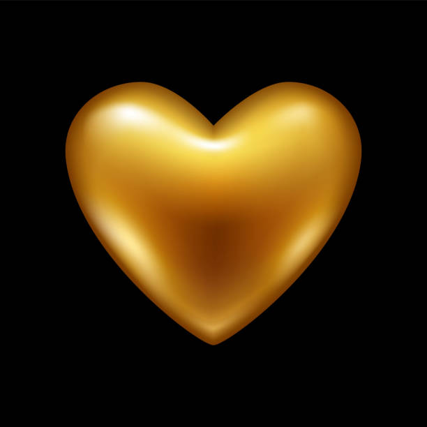 istock Golden heart. Happy Valentine's day love symbol. 1243272267