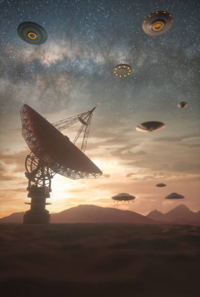 istock Satellite Dish Signal UFO Close Encounters of the Third Kind 1243285208
