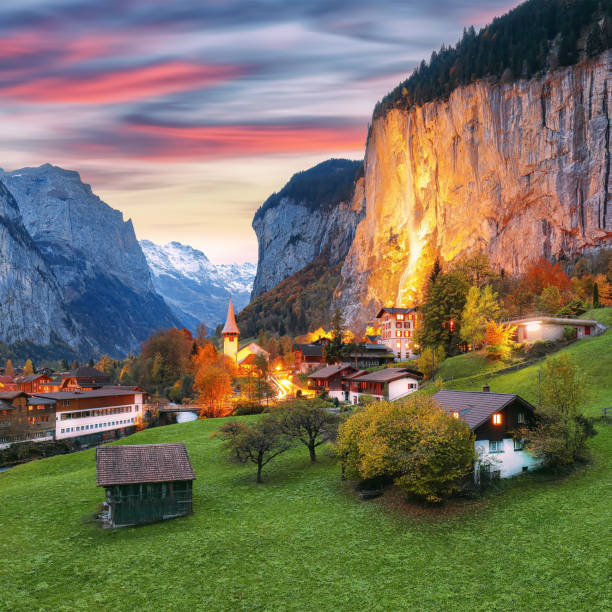 istock Fantastic autumn scene in Swiss Alps 1243287560