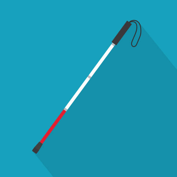 blind stick icon blind stick icon- vector illustration visual impairment stick stock illustrations