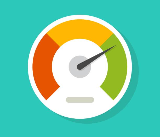 Speedometer gauge dial vector icon isolated or pressure progress power bar vector flat symbol, concept of scoring measure level indicator or performance scale meter modern design Speedometer gauge dial vector icon isolated or pressure progress power bar vector flat symbol, concept of scoring measure level indicator or performance scale meter modern design image performance assessment stock illustrations