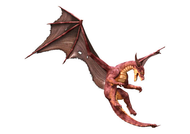 istock 3D illustration fantasy dragon on white 1243315457