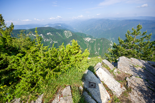 Amazing landscape from The Red Wall Peak at Rhodope Mountains, Plovdiv Region, Bulgaria