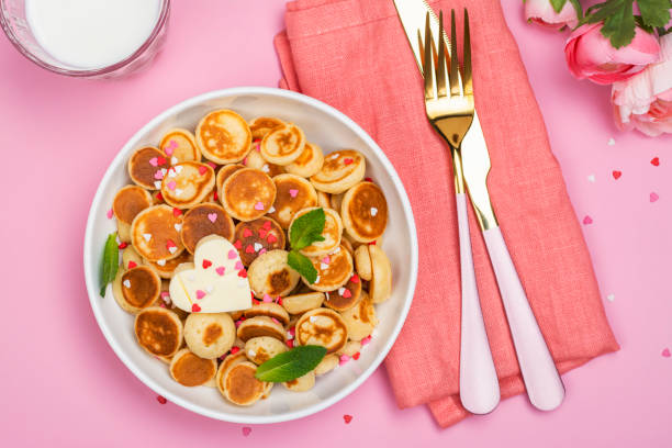 istock Trendy food - mini pancake cereal 1243369614