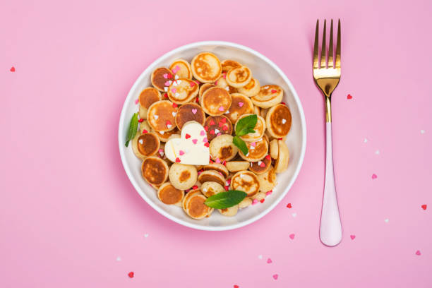 istock Trendy food - mini pancake cereal 1243369636