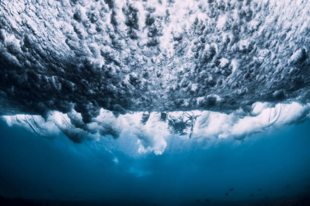 istock Ocean wave underwater. Ocean textures in underwater 1243377297