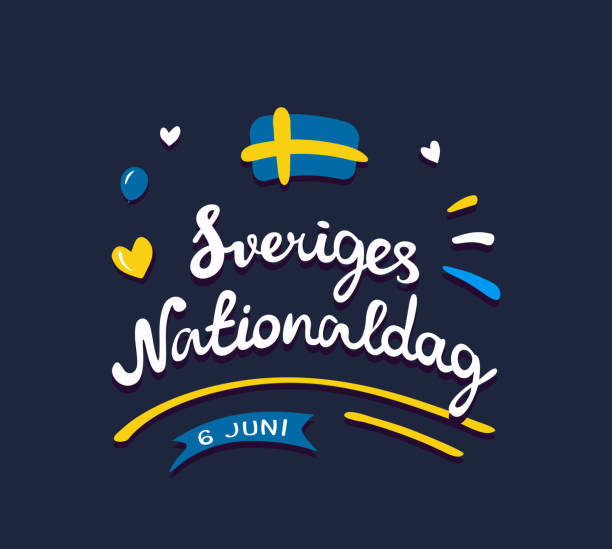 sveriges nationaldag oder nationalfeiertag von schweden. - stockholm sweden flag swedish culture stock-grafiken, -clipart, -cartoons und -symbole