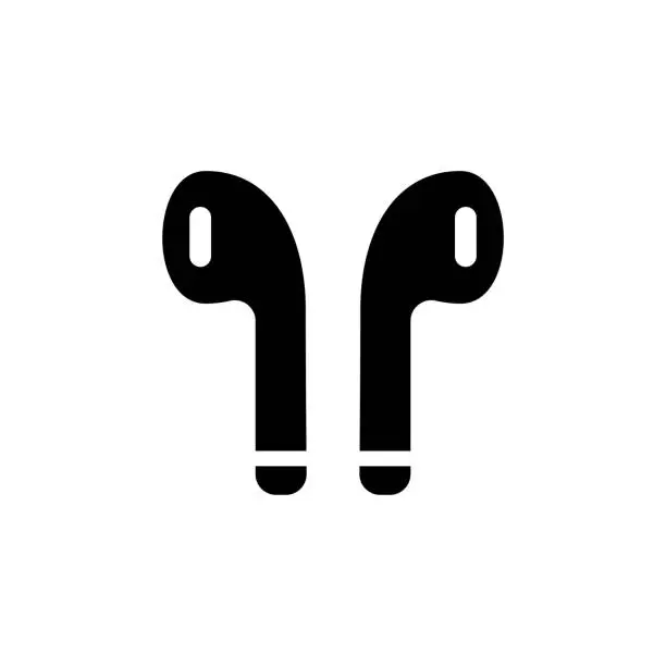 Vector illustration of Airpods icon. Wireless earphones symbol