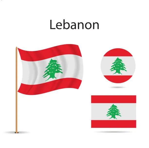 Vector illustration of Vector - Lebanese flag, vector illustration
