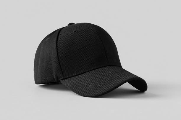 istock Black baseball cap mockup on a grey background. 1243426296