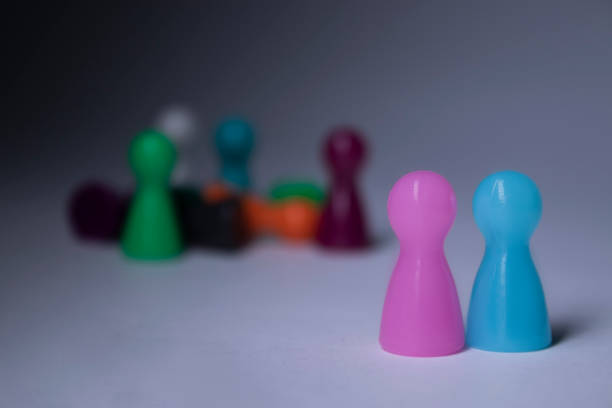 istock Elements - attributes for board games - figures. On white background. Isolated. Copy space. Exciting time with friends during isolation and quarantine 1243441972