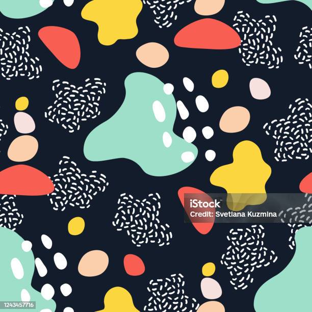 Patterned Background Spots Pattern With Abstract Colored Spots On A Blue Background Stock ...