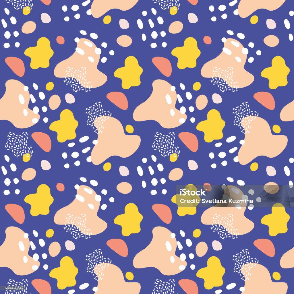 Patterned Background Spots Pattern With Abstract Colored Spots On A Blue Background Stock ...
