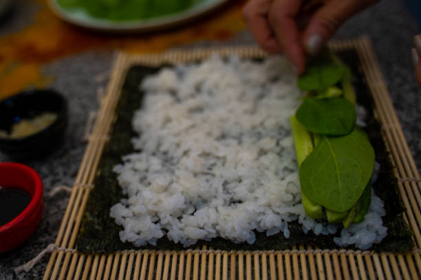 istock Preparation of vegan sushi. 1243478875