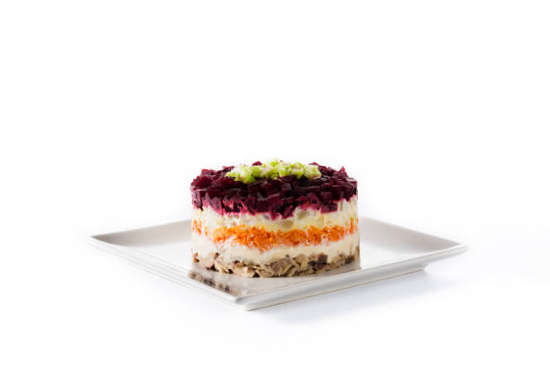istock Traditional Russian herring salad with beetroot and carrots 1243484225