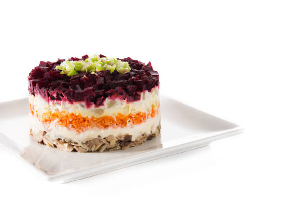 istock Traditional Russian herring salad with beetroot and carrots 1243485404