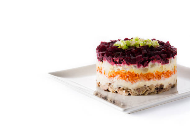 istock Traditional Russian herring salad with beetroot and carrots 1243486489