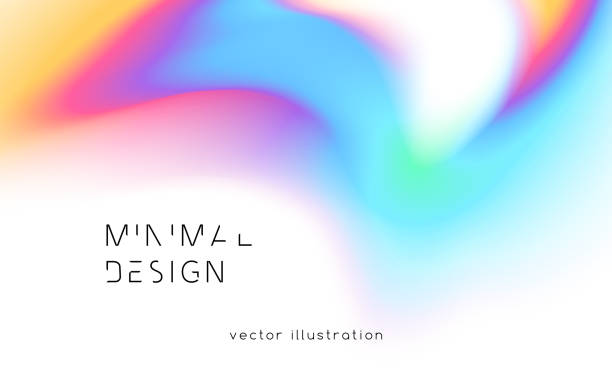 생생한 그라데이션 모양의 추상적 배경. 표지 및 포스터를 위한 디자인 템플릿 - fractal stock illustrations
