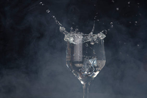 istock A splash with water and ice on a black background 1243495555