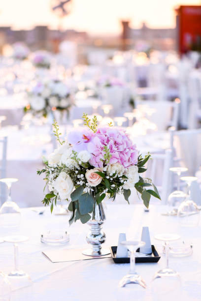 istock beautiful flower decoration for special event in restaurant 1243502366
