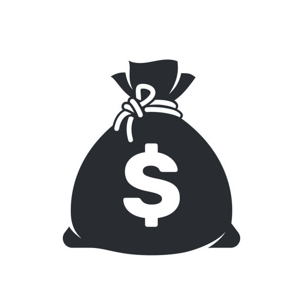 Money bag vector icon Money bag vector icon, sack of money flat simple cartoon illustration with dollar sign isolated on white background. Eps 10. tax clipart stock illustrations