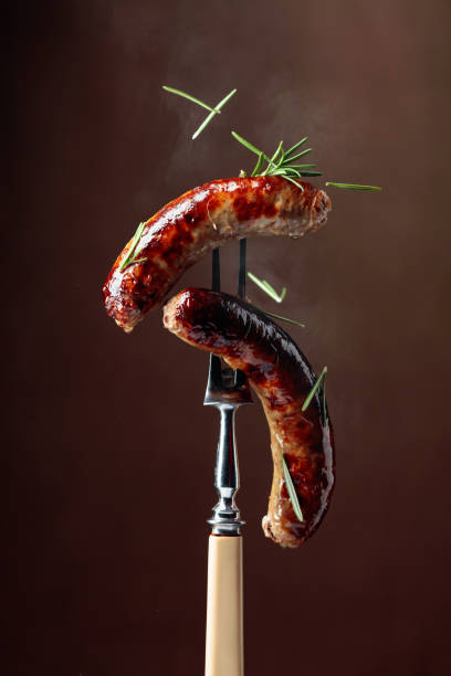istock Grilled Bavarian sausages with rosemary. 1243522709