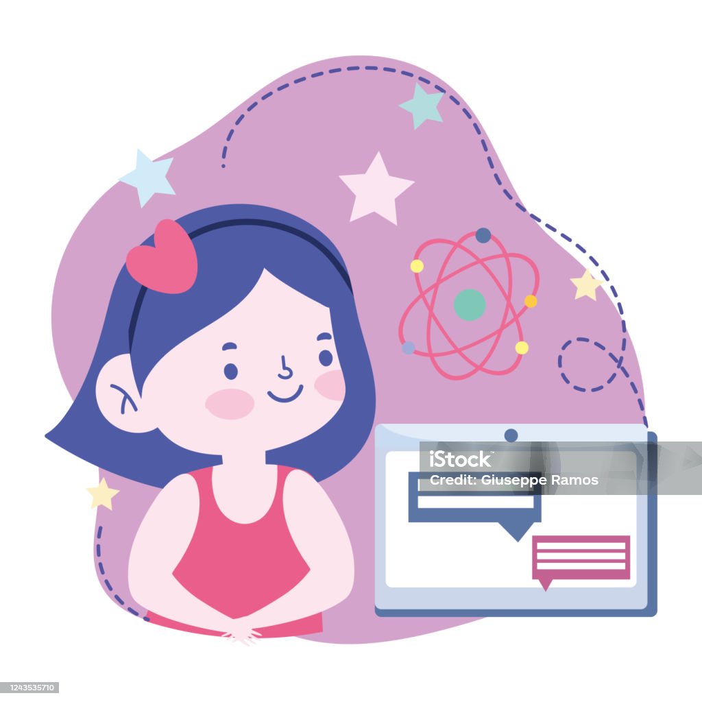 Online Education Student Girl Tablet Chatting Website And Mobile Training  Courses Stock Illustration - Download Image Now - iStock