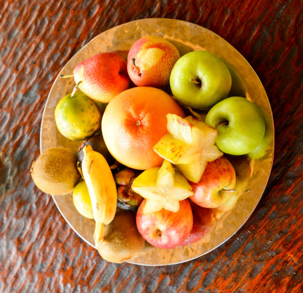 Plate full of exotic fruits