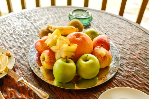 Plate full of exotic fruits