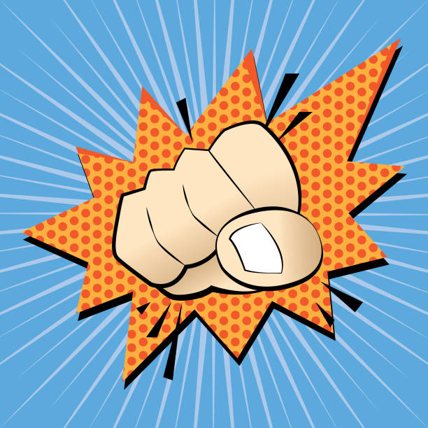 Fist icon Human Hand, Punching, Fist, Impact, Vector knockout stock illustrations