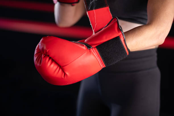 istock Tying Up Boxing Glove 1243593375