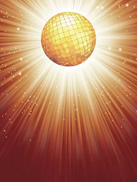 Vector illustration of Beidge disco rays with stars. EPS 8