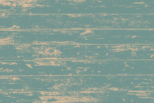 Wood texture background Grunge wood overlay texture. Vector illustration background in vintage blue over beige, horizontal format. wood textures stock illustrations