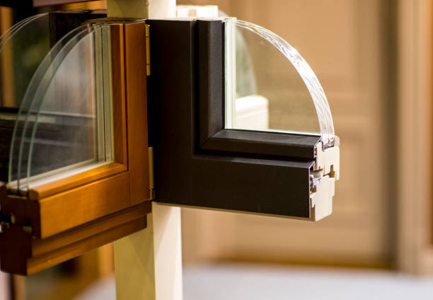 istock Cutaway model of a plastic and wooden window frame 1243620401