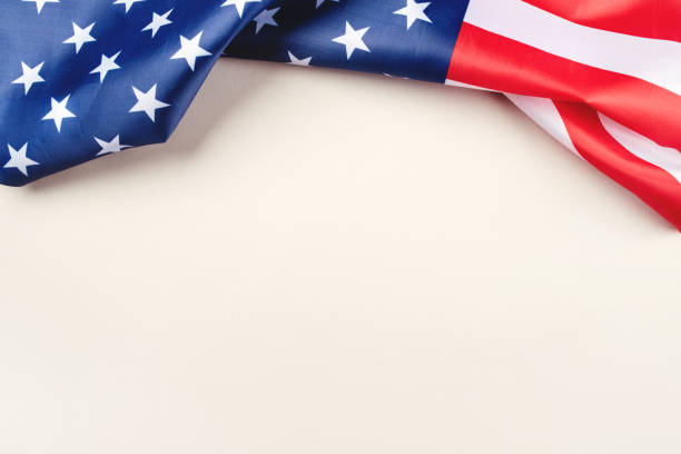istock American flag on a gray background. 1243642203