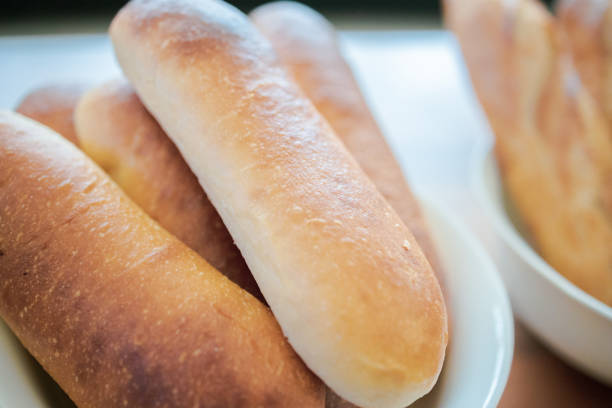 French Food, Bread, Baking - Image of freshly baked fresh bread rolls and baguette
