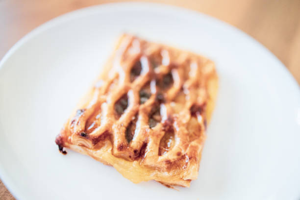 Delicious, Dessert, Pastry - Freshly baked Strudel for dessert served on a white plate